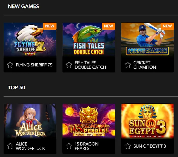 King Johnnie Casino games